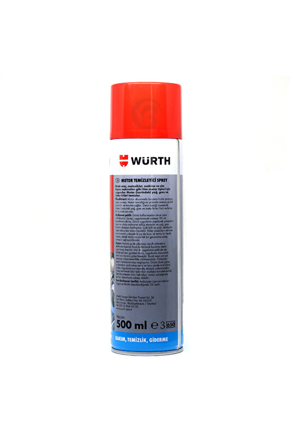Würth 3X Motor Temizleyici Sprey 500 ml (Su Gerekmez)