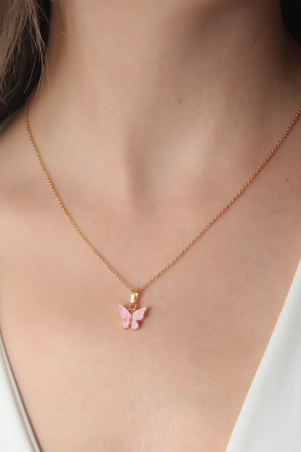 Evi̇mdeyokyok Gold Pembe Renk Fi̇gür Kadın Kolye Tj-Bko6817