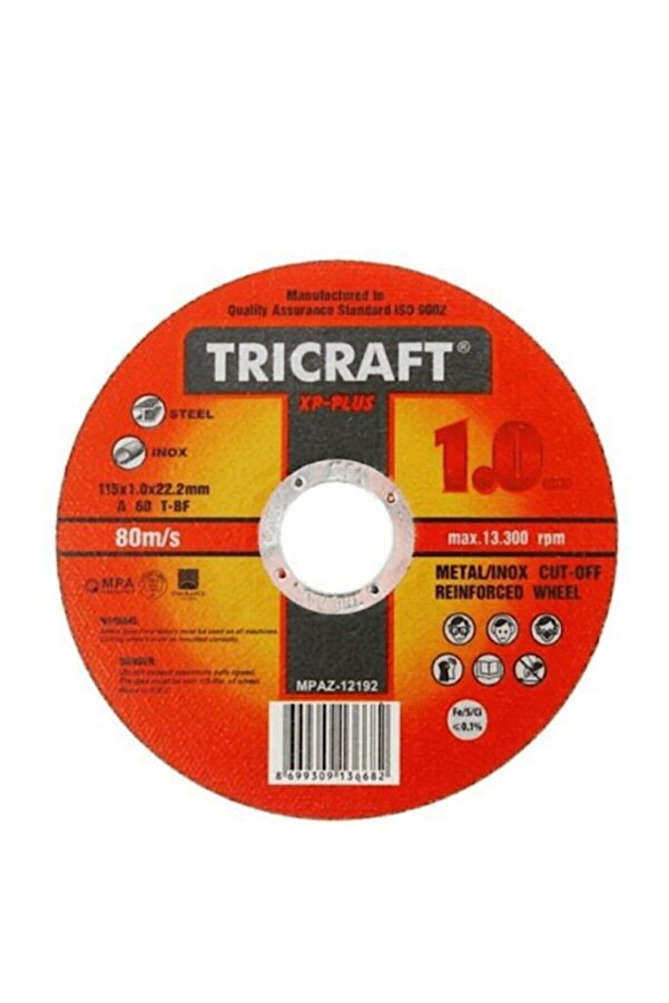 Trıcraft 115X1X22.23 Mm Inox Kesi̇ci̇ (Meşem-3301) 25 Adetye