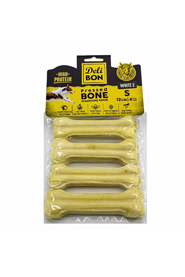 Bi̇lfold Deri̇ Köpek Çi̇ğneti̇ Pres Kemi̇k 4X12Cm Beyaz