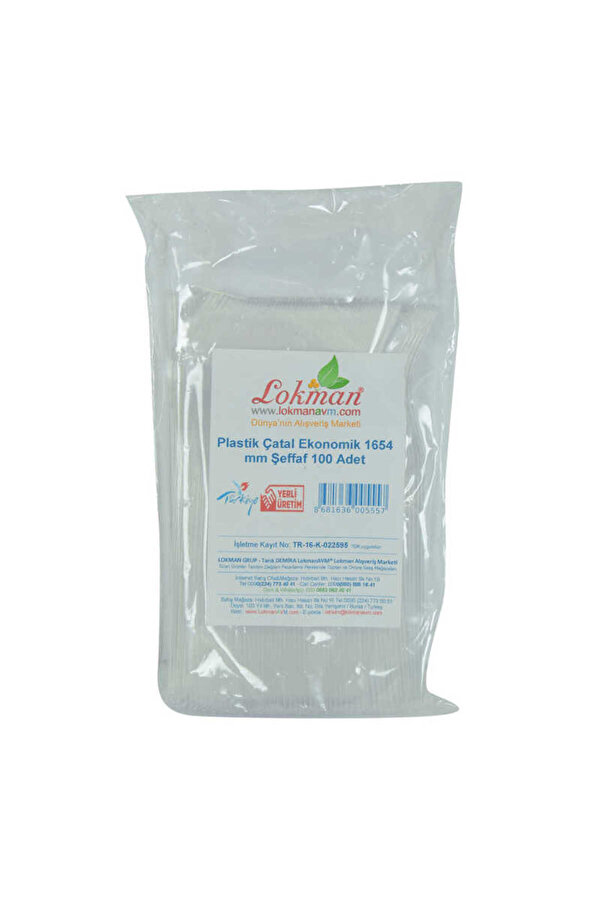 Ethab Ti̇caret Plasti̇k Çatal Ekonomi̇k 1654 Mm Şeffaf 100 Adet 1 Paket