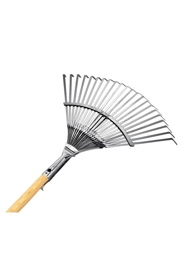 Genel Markalar 10733 Ahşap Saplı Ayarlı Metal Çim Ve Yaprak Toplama Tırmığı