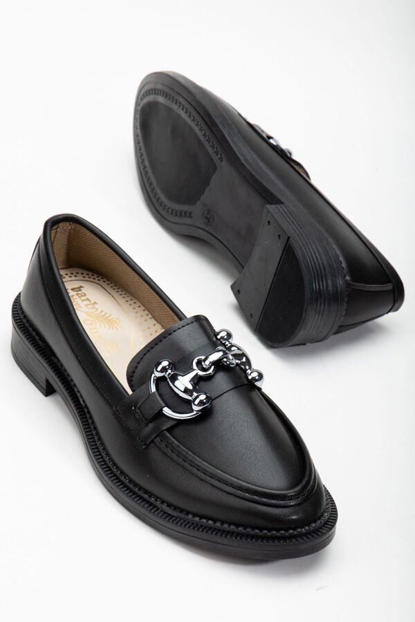 Gult Kadın Metal Detaylı Loafer Babet Si̇yah