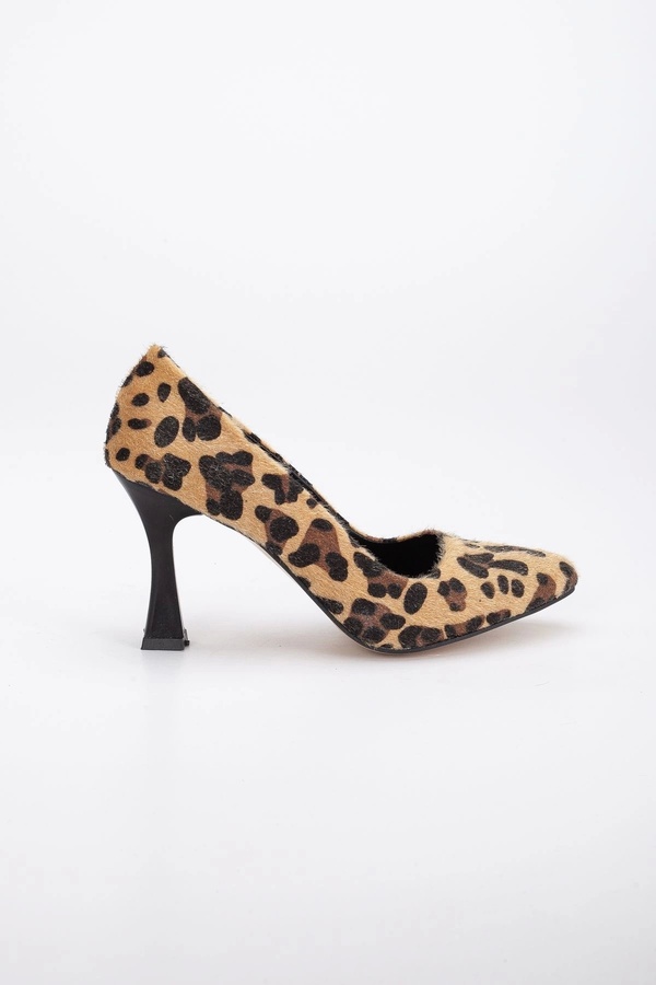 Gult Leopar Desenli̇ Sti̇letto Kadeh Topuklu