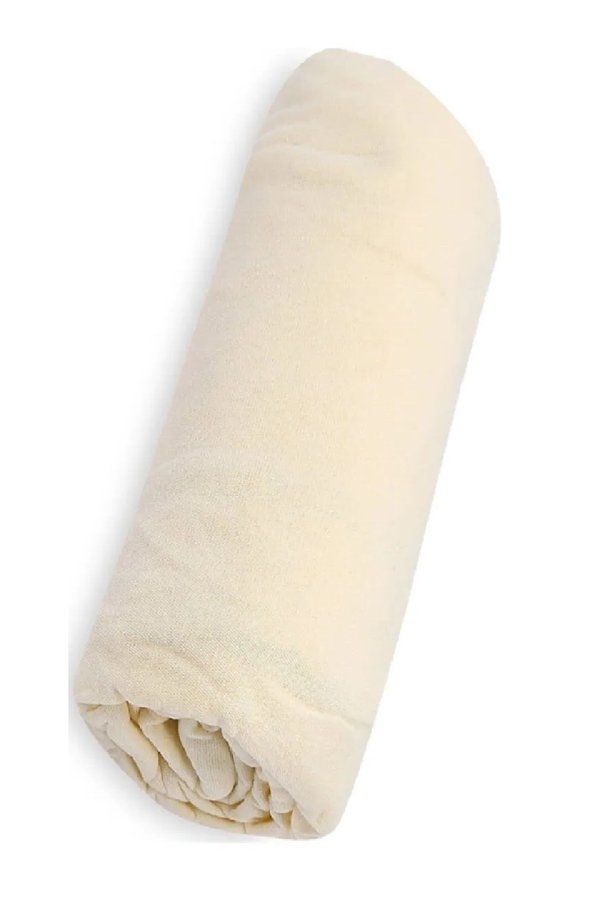 Altın Karma Jersey Penye Pamuklu 100X200 Cm Tek Kişilik Lastikli Çarşaf Krem