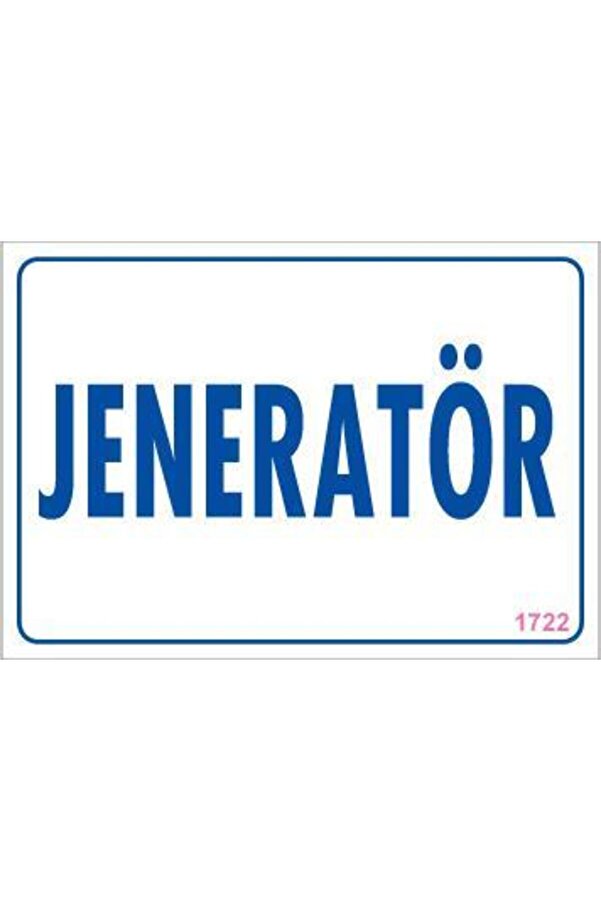 Ethab Ti̇caret Jeneratör Uyarı Levhası 17,5X25 Kod1722