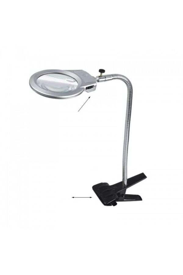 Evi̇mdeyokyok 2.5X90 Mm 5X24 Mm Büyüteç Mandallı Metal Hortumlu Masa Üstü Büyüteç