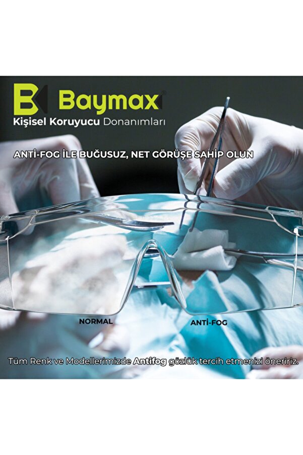 Baymax Yıldız Kaynak S400 Iş Gözlüğü Buğulanmaz Kaynakçı Siyah
