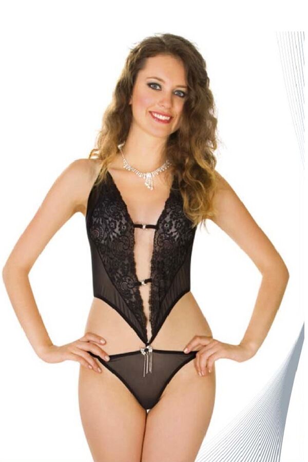 Ethab Ti̇caret Si̇yah Dantelli̇ Bodysui̇t