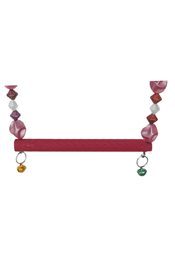 Bi̇lfold Boncuklu Ve Tünekli̇ Kuş Salıncağı 10 Cm-14 Cm Bordo