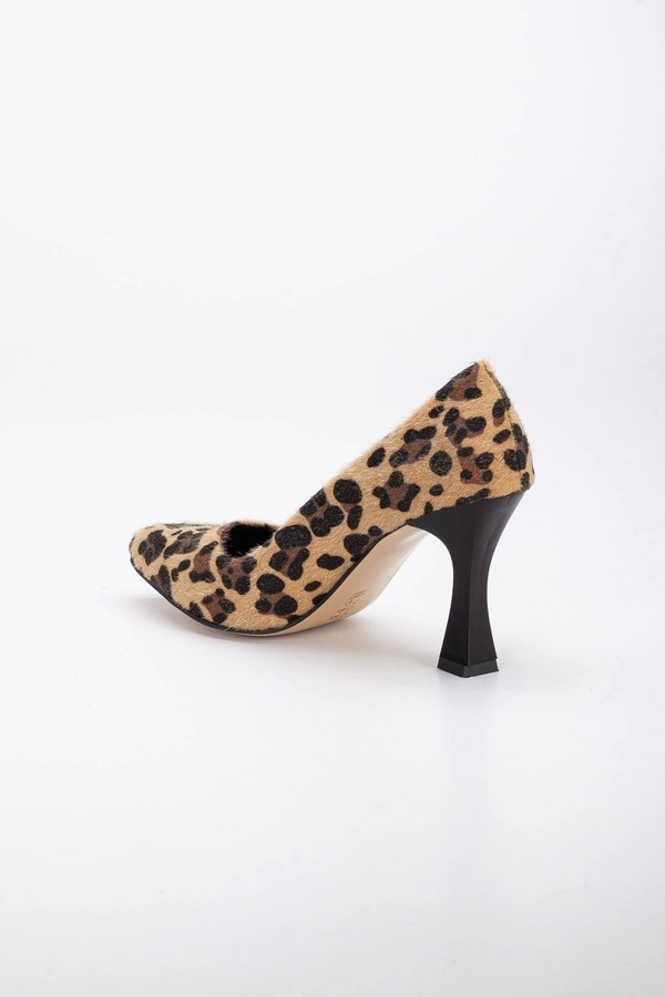 Gult Leopar Desenli̇ Sti̇letto Kadeh Topuklu
