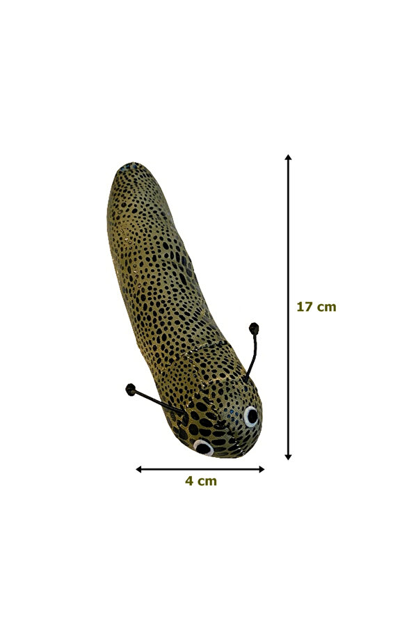 Bi̇lfold Kedi̇ Oyuncağı Kedi̇ Otlu Benekli̇ Tırtıl 4-17 Cm Yeşi̇l