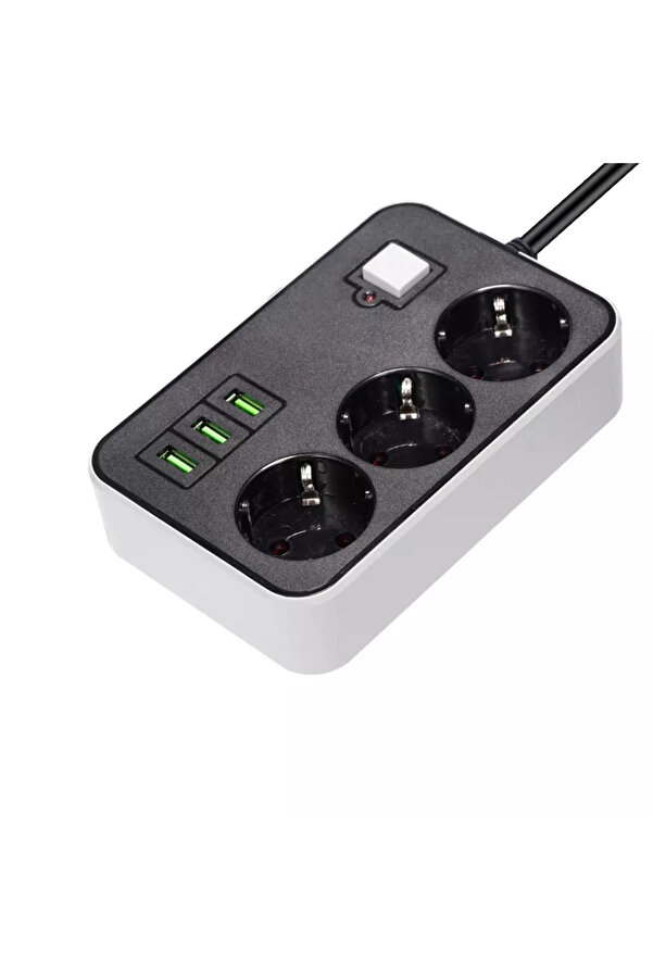 Go İthalat 3 Usb Li̇ 3 Lü 1.8 M Akım Korumalı Pri̇z (4744)