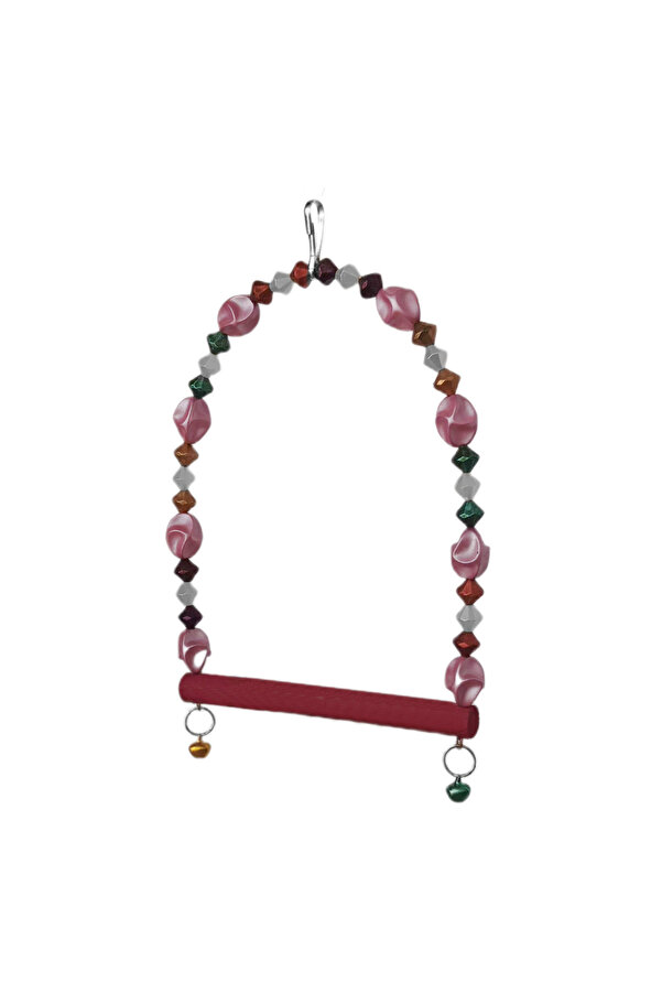 Bi̇lfold Boncuklu Ve Tünekli̇ Kuş Salıncağı 10 Cm-14 Cm Bordo