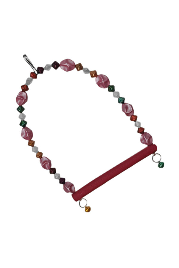 Bi̇lfold Boncuklu Ve Tünekli̇ Kuş Salıncağı 10 Cm-14 Cm Bordo