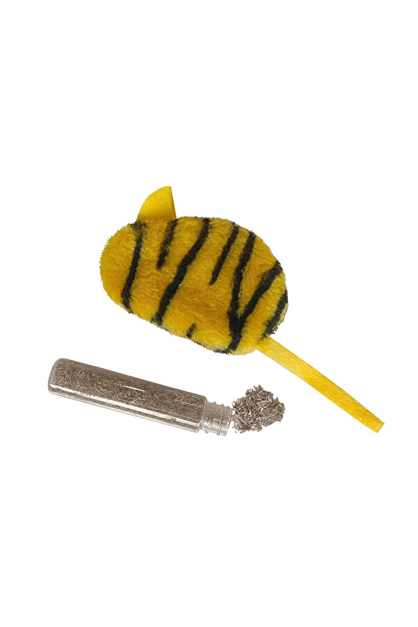 Bi̇lfold Kedi̇ Oyuncağı Kaplan Desenli̇ Peluş Fare 6-10-18 Cm