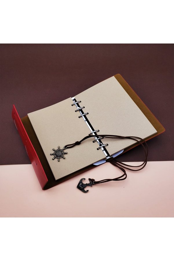 Evi̇mdeyokyok Deri̇ Pusula Tasarımlı Defter