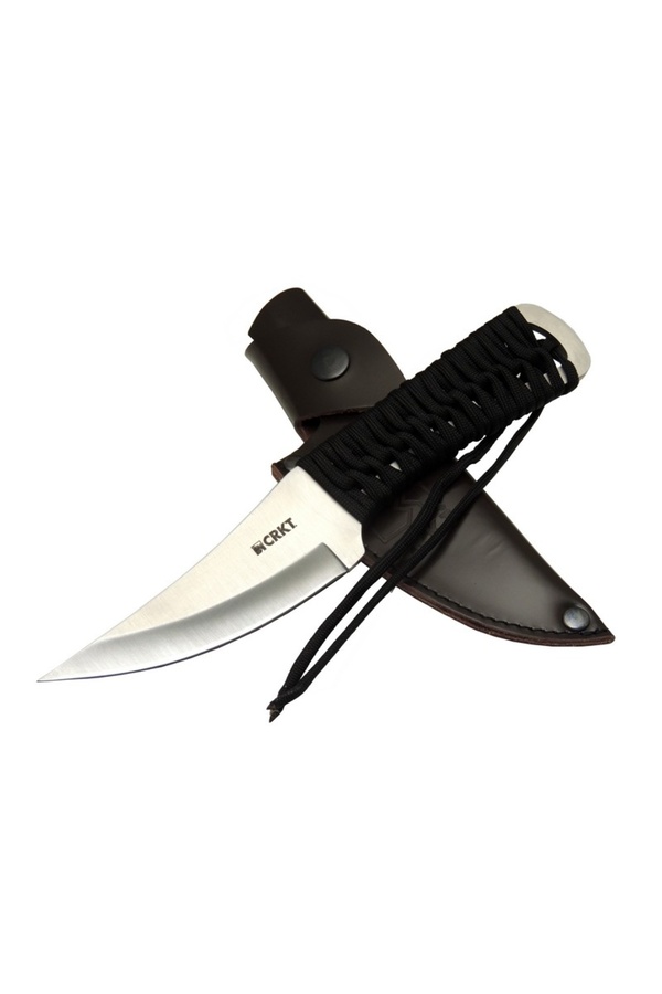 Crkt Scrub Fi̇xed 2712 Wy Kamp / Outdoor Bıçak 22,5Cm - İpli̇ Sap, Deri̇ Kılıflı