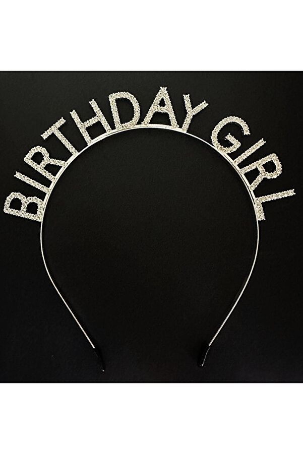 Evi̇mdeyokyok Gümüş Kri̇stal Taşlı Bi̇rthday Gi̇rl Doğum Günü Tacı İthal Ürün 17X16 Cm