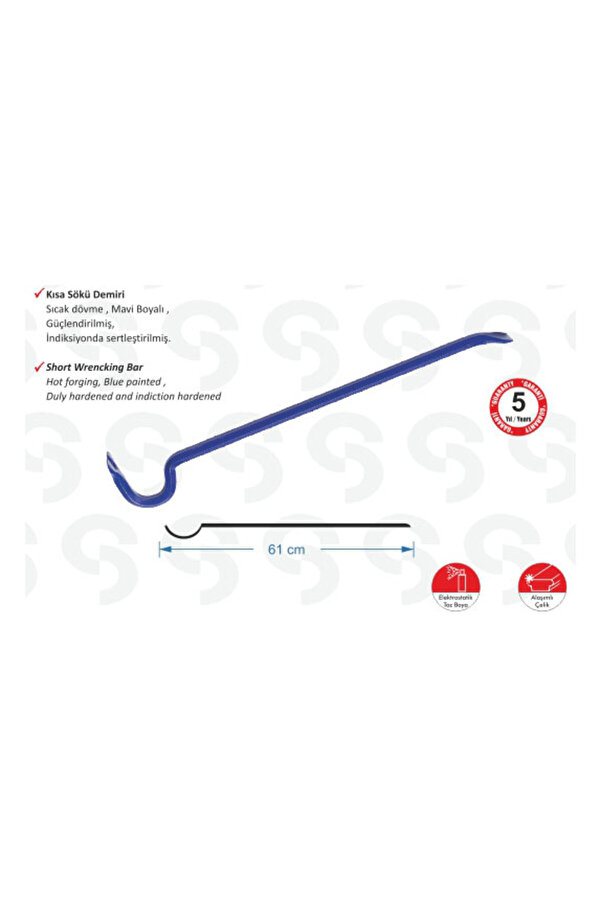 S.d. Sk 6000 Kısa Sökü Demi̇ri̇ - 1200 Gr, 61Cm