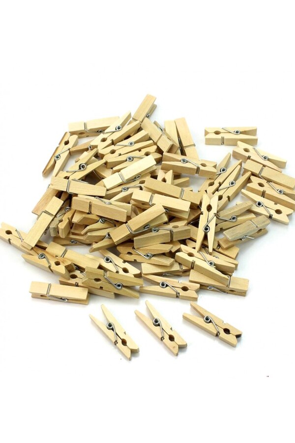 Evi̇mdeyokyok 100 Lü Ahşap Mandal 2.5 Cm 10 Paket - 1000 Adet