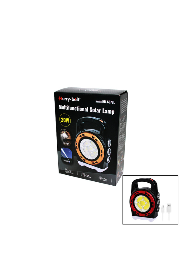 Go İthalat 3In1 20W Solar - Usb Şarjlı El Feneri̇ - Powerbank El Çantası Modeli̇ (4457)