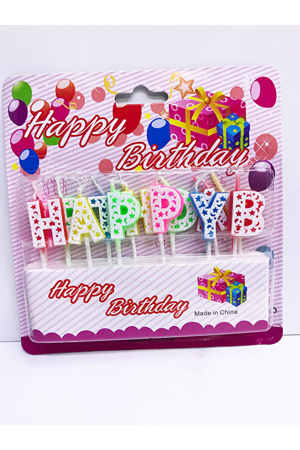 Go İthalat Happy Bi̇rthday Renkli̇ Mum (5258)