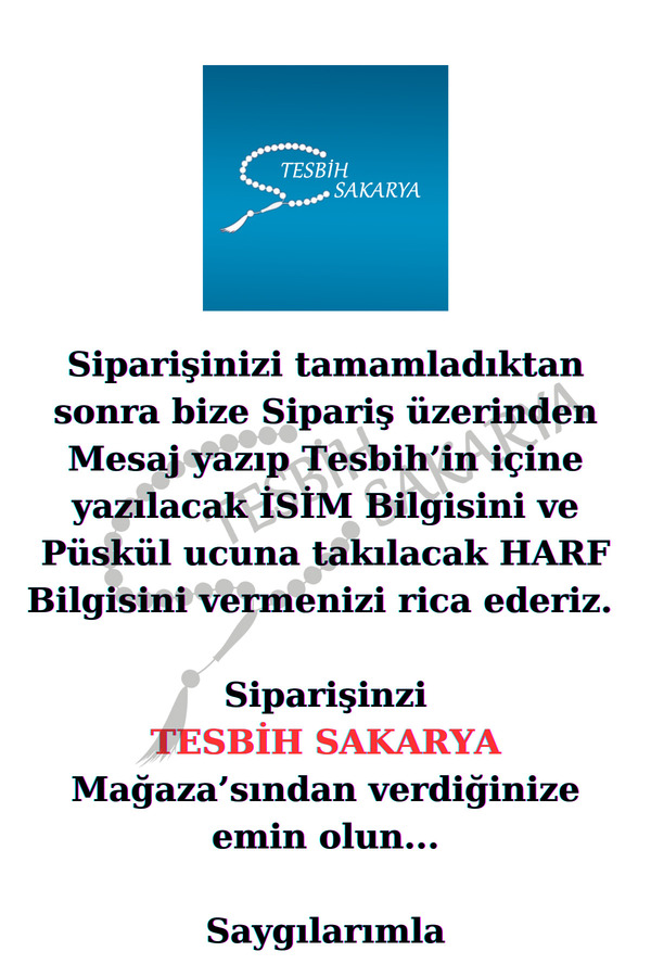 Tesbi̇h Sakarya Ki̇şi̇ye Özel Isi̇mli̇ - Mavi̇ Hemati̇t - Doğal Taş Tesbi̇h