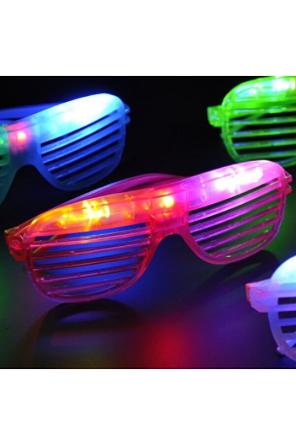 Led Işıklı Renkli̇ Panjur Gözlük 12 Adet