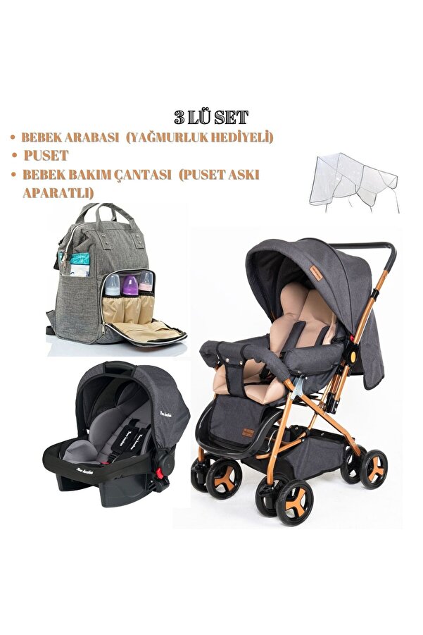 Ünal Travel Sistem Bebek Arabası Taşıma Puseti Ve Anne Bebek Bakım Çantası