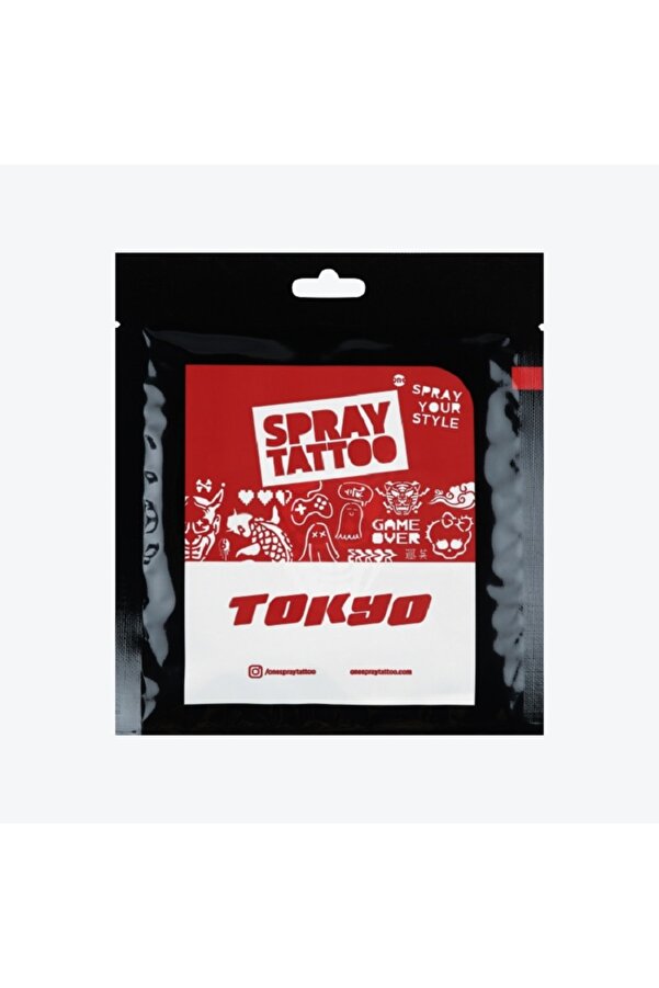 Ai̇rbrush Tattoo Tokyo Ci̇ty Pack Spray Tattoo Geçi̇ci̇ Dövme Seti̇ 16 Desen 1 Sprey