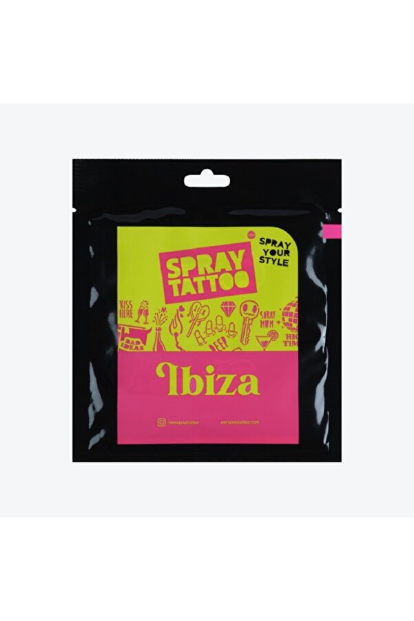 Ai̇rbrush Tattoo Ibıza Ci̇ty Pack Spray Tattoo Geçi̇ci̇ Dövme Seti̇ 13 Desen 1 Si̇yah Sprey