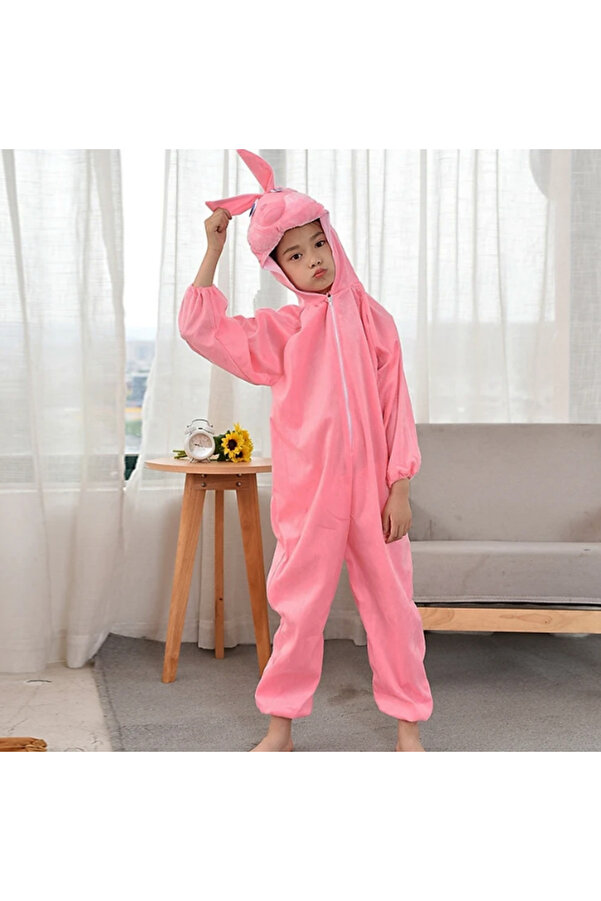 Go İthalat Çocuk Tavşan Kostümü Pembe Renk 2-3 Yaş 80 Cm (4457)