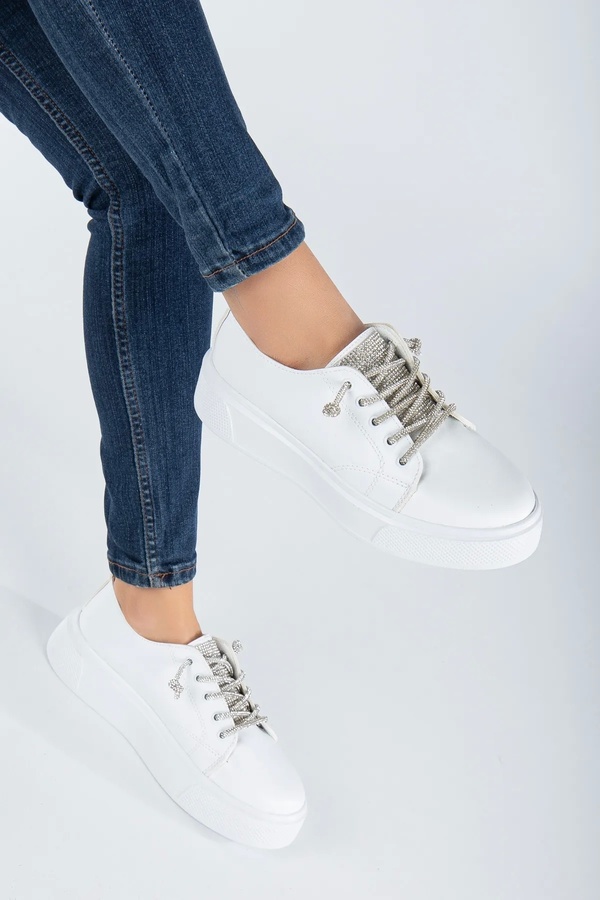 Gult Kadın Sneaker Taşlı