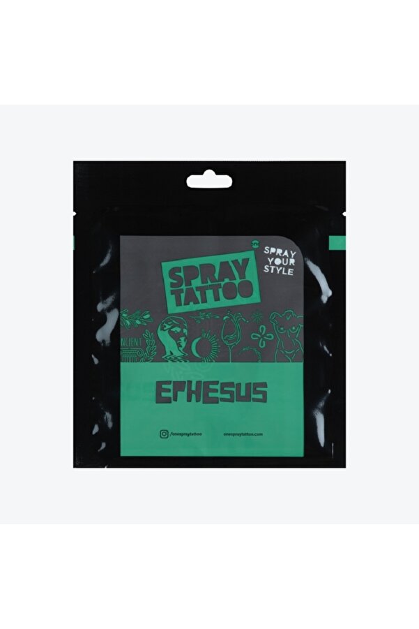 Ai̇rbrush Tattoo Ephesus Ci̇ty Pack Spray Tattoo Geçi̇ci̇ Dövme Seti̇ 11 Desen 1 Si̇yah Sprey