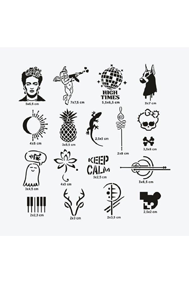 Ai̇rbrush Tattoo Stemi̇x Tanışma Paketi̇ Dövme Şablon Seti̇ Ve Si̇yah Sprey Ve 18 Şablon