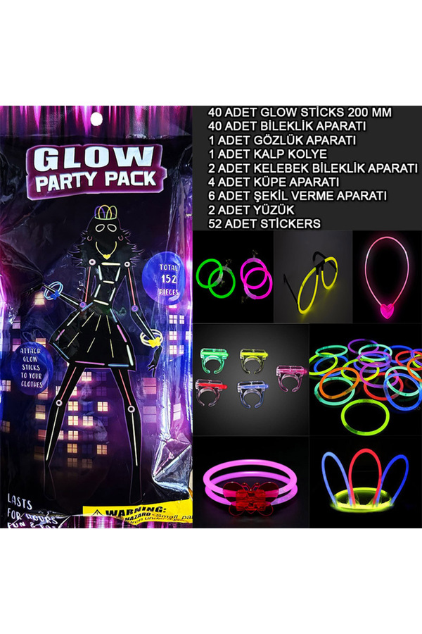 Go İthalat Glow Parti̇ Seti̇ 152 Parçalık Lüks Glow Kostüm Seti̇ (4457)