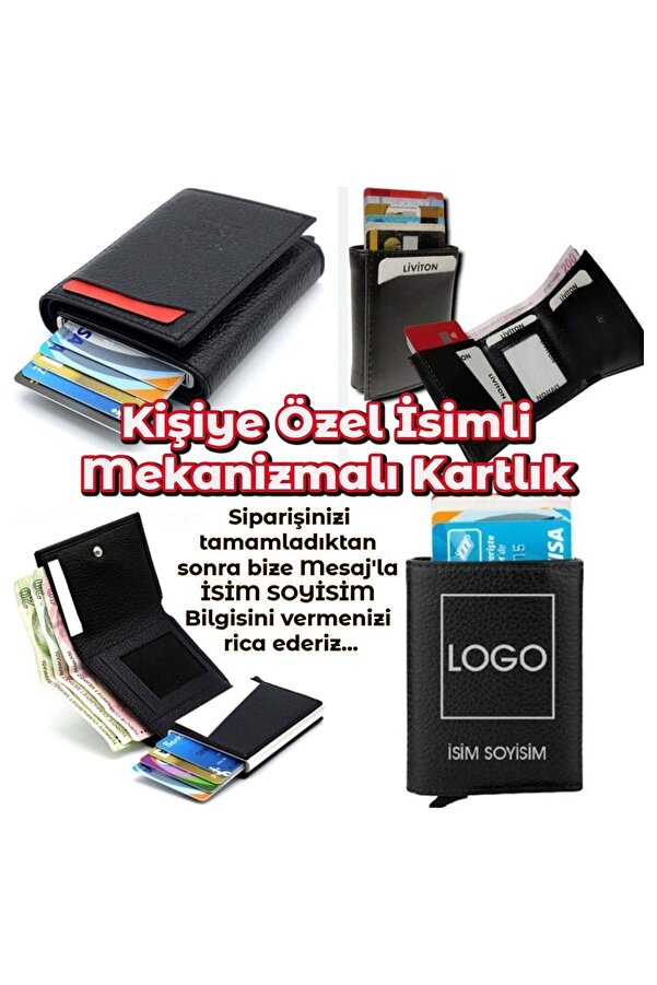 Tesbi̇h Sakarya Ki̇şi̇ye Özel Isi̇mli̇ - Mekani̇zmalı Otomati̇k Kızaklı Kartlık Cüzdan - 7Cm X 10Cm