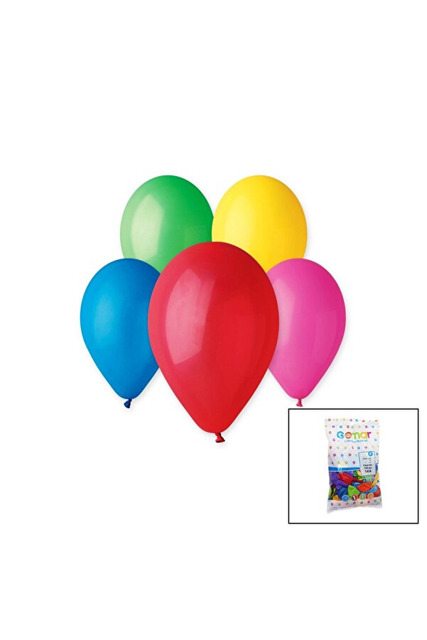 Go İthalat Renkli̇ Klasi̇k Balon 10 İnç - 26Cm - 100Pcs (4457)
