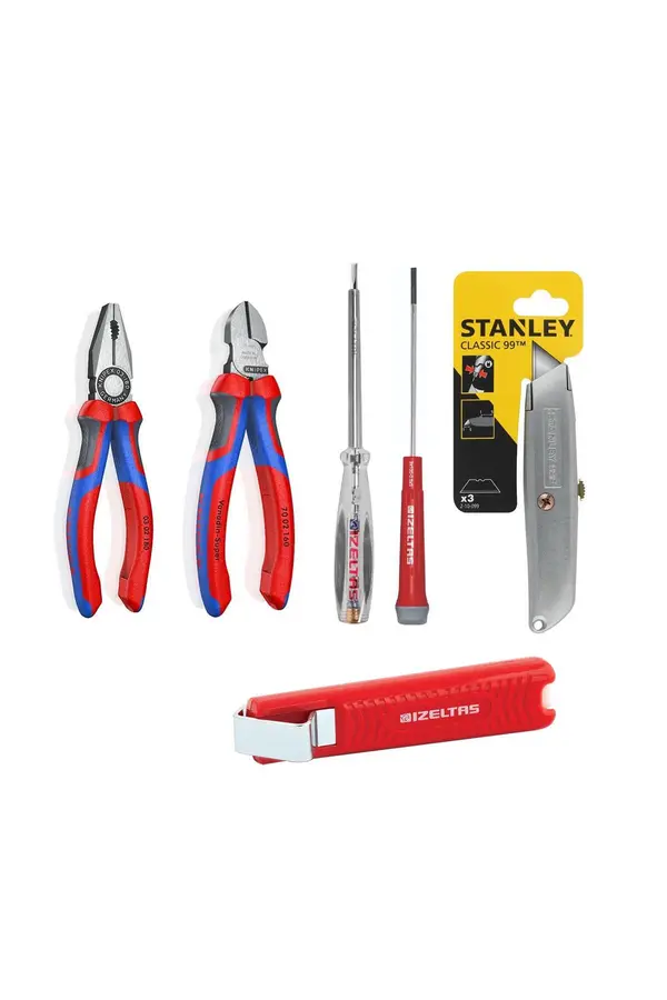 Knipex 6 Parça Set Pense 180 Mm Yan Keski 160 Mm - Izeltaş - Stanley