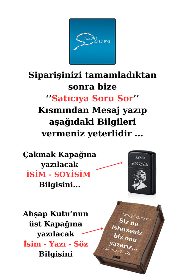 Tesbi̇h Sakarya Ki̇şi̇ye Özel İsi̇mli̇ -  Benzi̇nli̇ Çakmak - Model 1 - Fati̇h Sultan Mehmet
