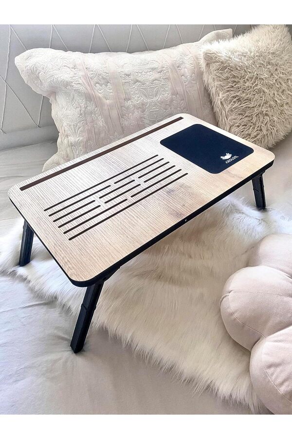 Lvnshop Foldaway Telefon Ve Tablet Bölmeli̇ Katlanır Ayaklı Laptop Sehpası Bi̇lgi̇sayar Çalışma Masası