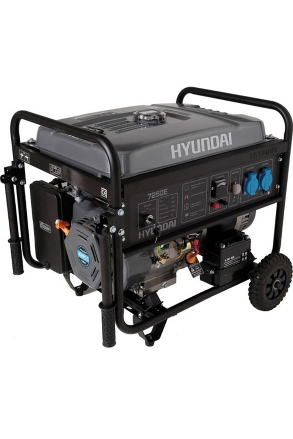 Hyundai HHY7250E Monofaze Benzinli Jeneratör 7 5 kVA Marşlı 420cc 15Hp – Akülü