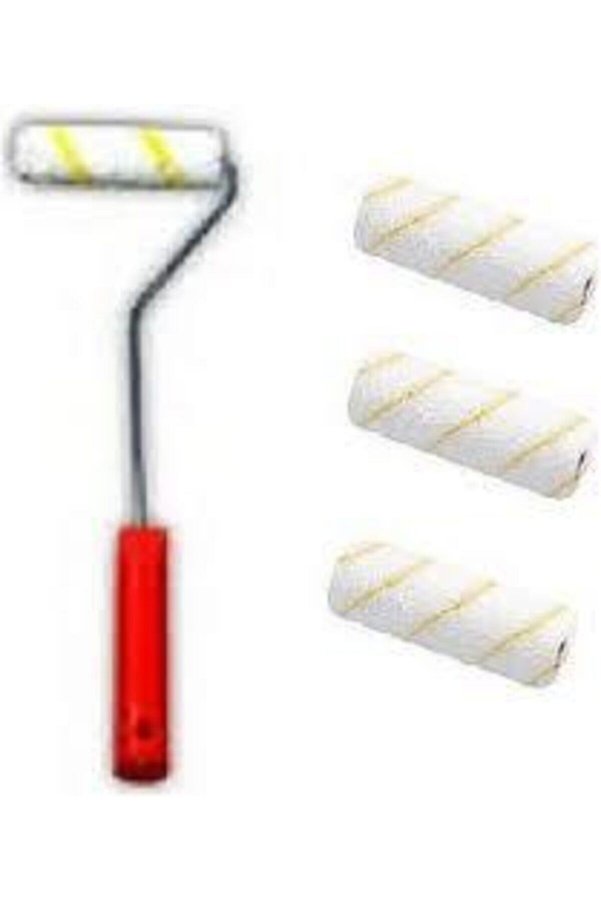KL HOME Boyama İçin 10cm Parmak Rulo saplı ve 3 Adet Yedek dahildir