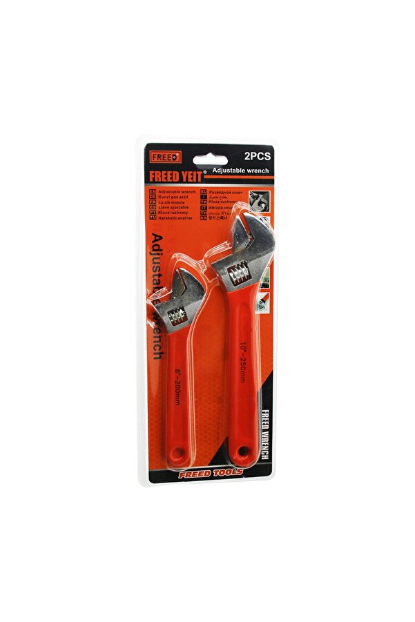 Go İthalat 2Pcs Set 8 İnç-200Mm - 10 İnç-250Mm Kurbağacık Anahtar Seti̇ (4457)