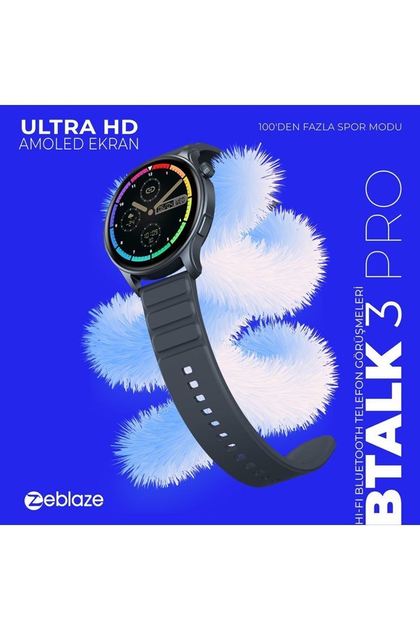 Zeblaze Btalk 3 Pro Midnight Blue Akıllı Saat - Gece Gibi Şık, Uyku Izleme, Uzun Pil Ömrü