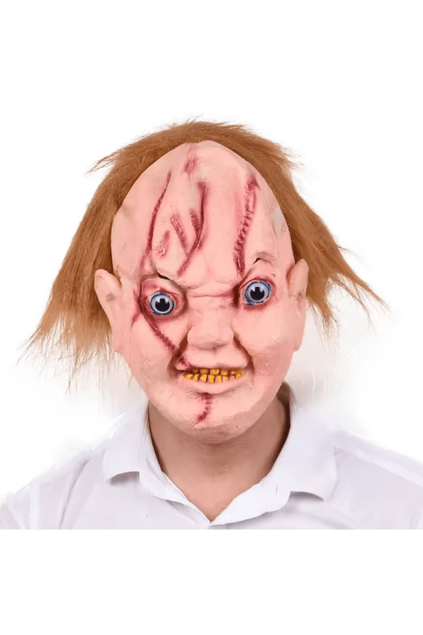 Go İthalat Çaki̇ Maskesi̇ Kahverengi̇ Saçlı Lateks Et Chucky Çaki̇ Maskesi̇ (4130)
