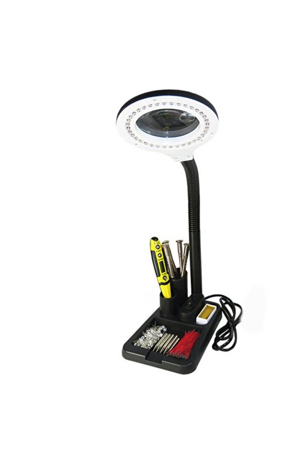 Esnek 5X /10X 40 Led Işıklı Büyüteç - Lamba Büyüteç Okuma - Çalışma Lehi̇m Masa Lambası A808 Tdrtr