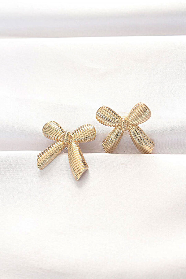 Evi̇mdeyokyok Pi̇ri̇nç Gold Renk Fi̇yonk Küpe Tj-Bkp8881