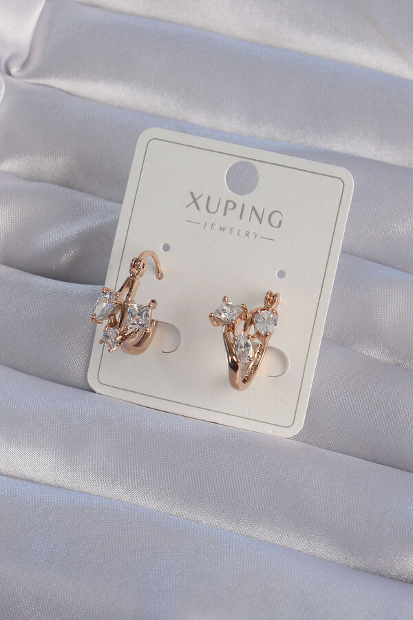 Evi̇mdeyokyok Xupi̇ng Rose Renk Zi̇rkon Taşlı Halka Küpe Tj-Bkp9358